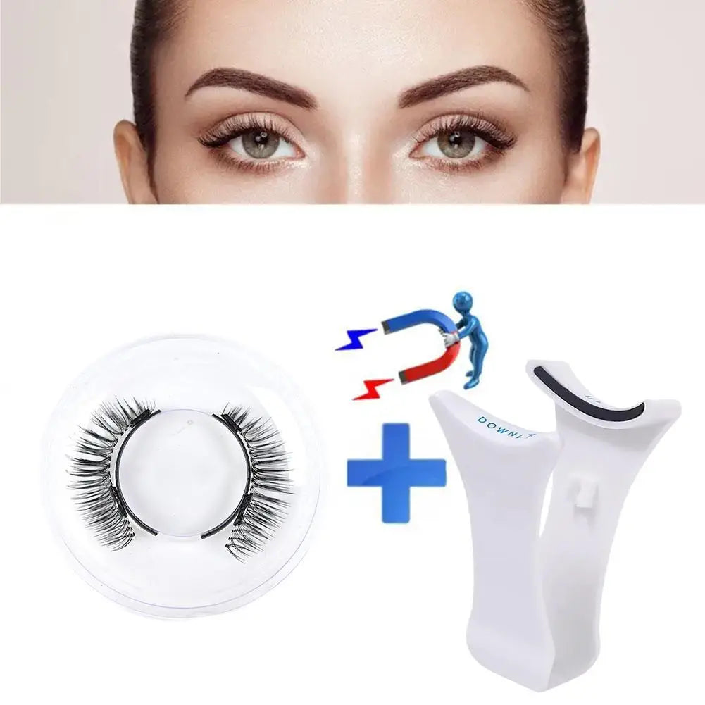 Magnets Tweezer with 3D Magnetic Natural Mink False Eyelash Professional Eyelash Extension Makeup Curler Clip Clamp Makeup Tool