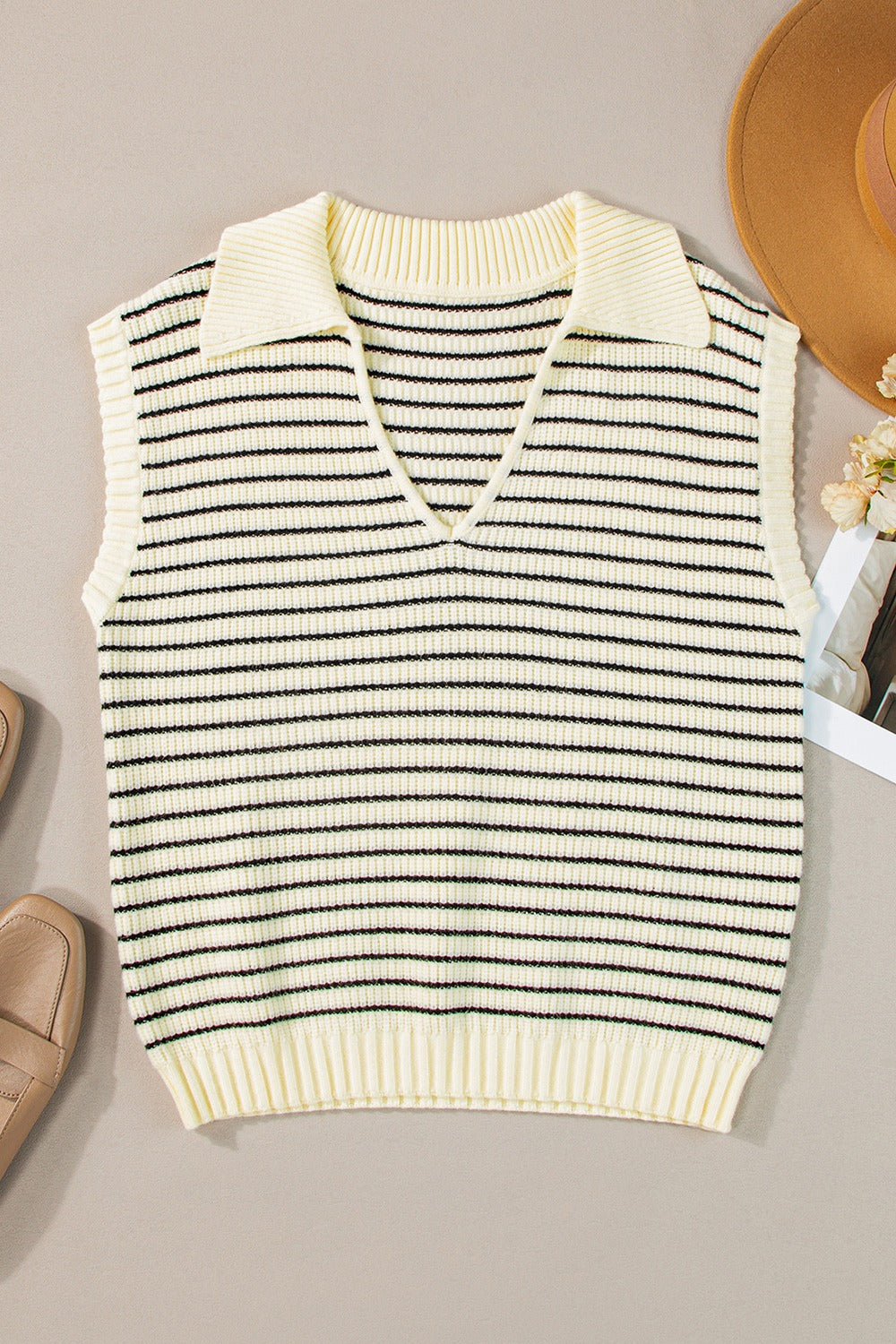 Striped Collared Neck Tank