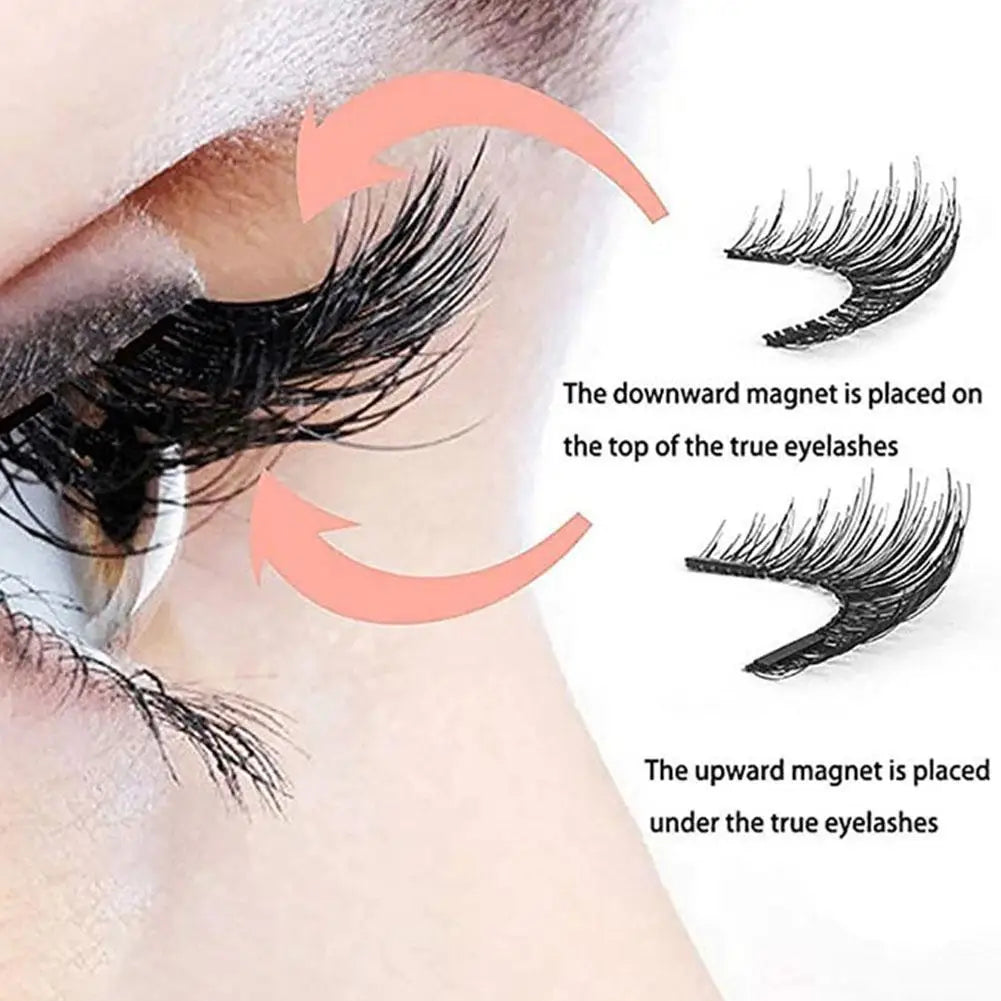 Magnets Tweezer with 3D Magnetic Natural Mink False Eyelash Professional Eyelash Extension Makeup Curler Clip Clamp Makeup Tool