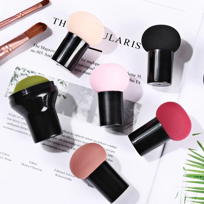 Mushroom Head Powder Puff with Protective Cap Wet Dry Cosmetic Puff Air Cushion Sponge Makeup Egg Foundation Beauty Makeup Tools