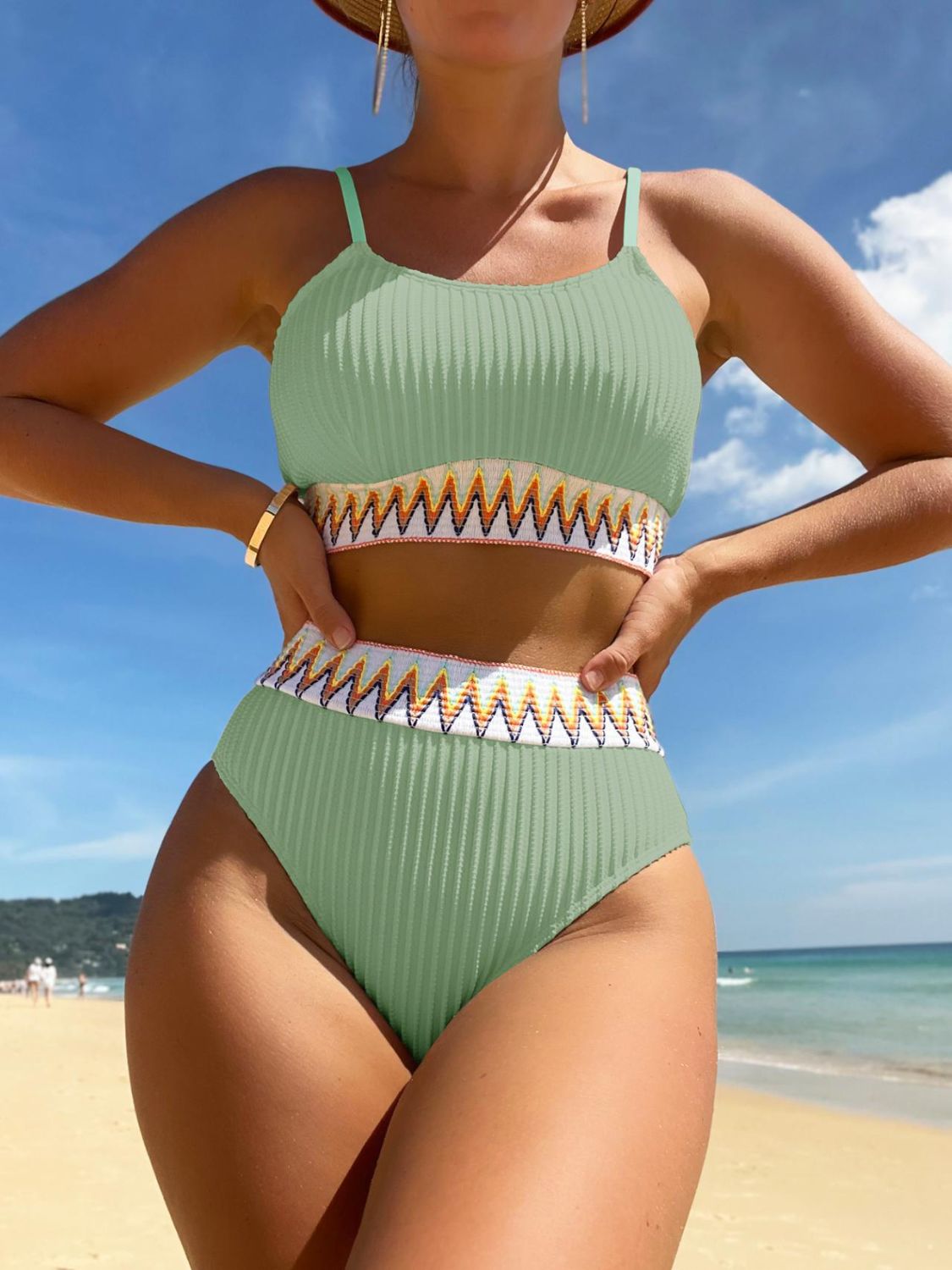 Scoop Neck Spaghetti Strap Two-Piece Swim Set