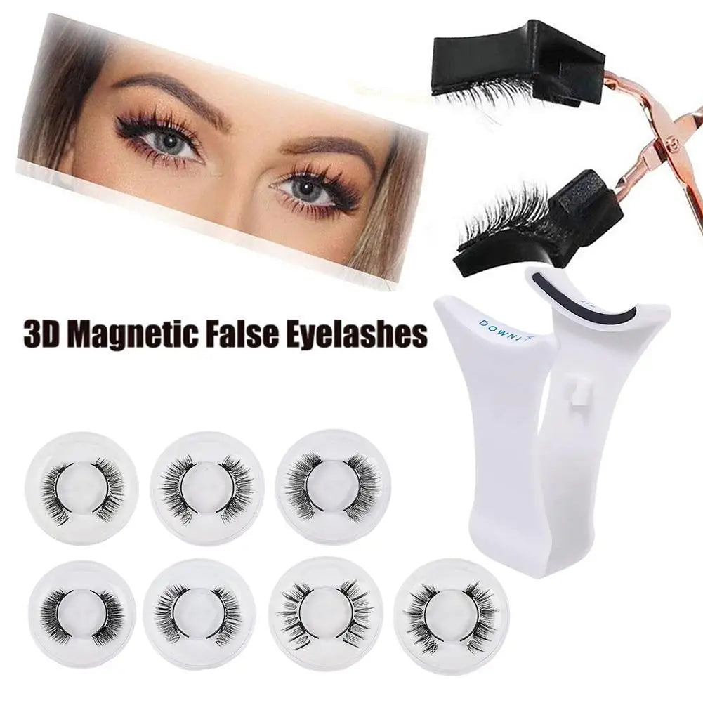 Magnets Tweezer with 3D Magnetic Natural Mink False Eyelash Professional Eyelash Extension Makeup Curler Clip Clamp Makeup Tool