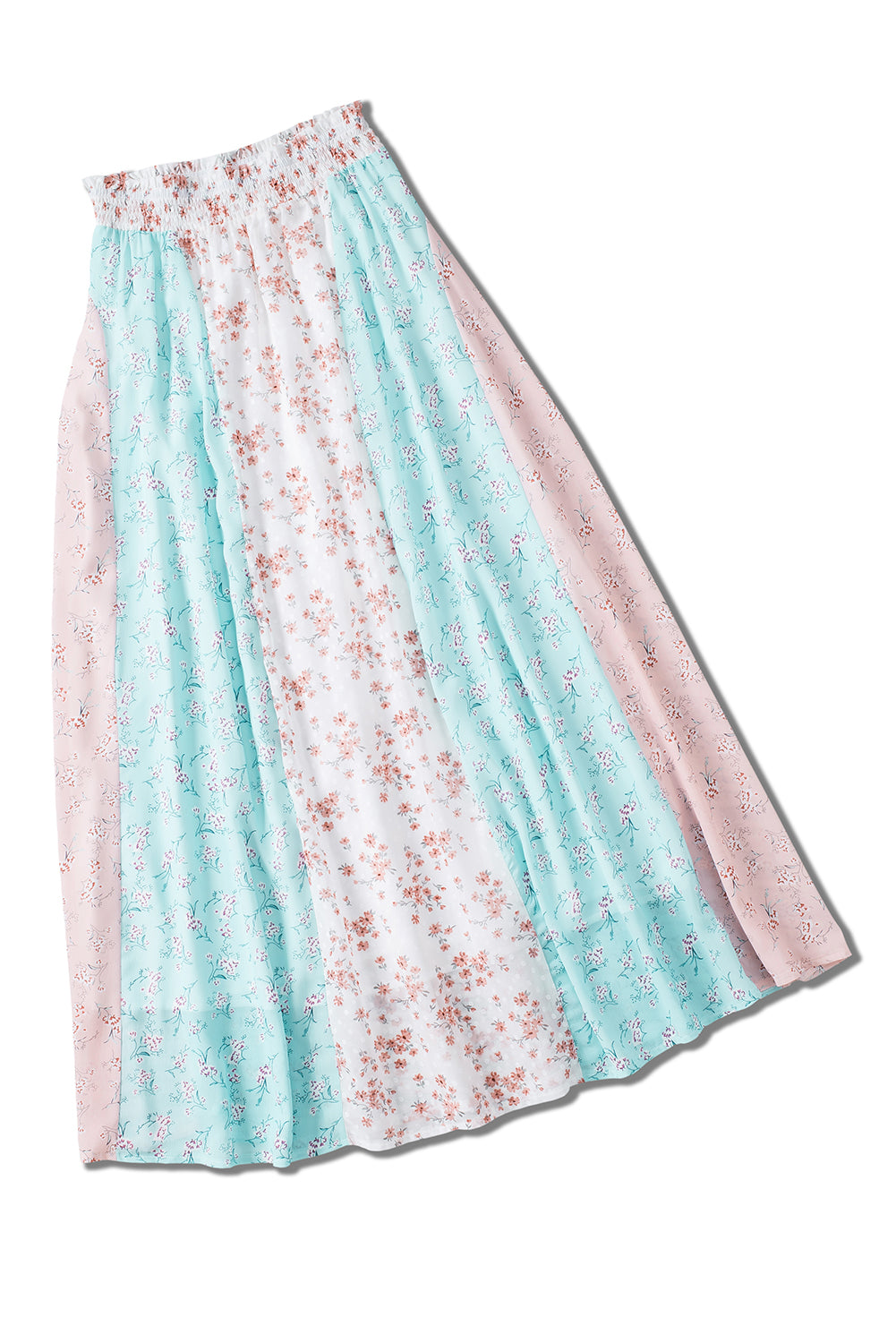 White Multi Floral Print Maxi Skirt